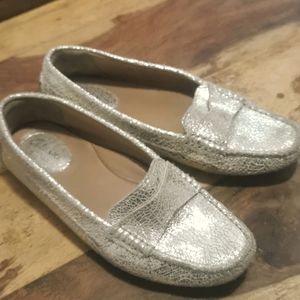 Clarks Artisan Comfort gold crackled slip-ons